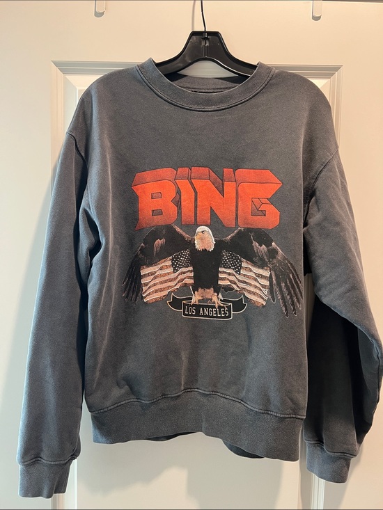 Anine Bing Tops - Anine Bing Los Angeles Eagle Graphic Sweatshirt - Charcoal